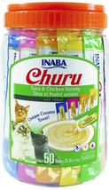 Inaba Churu Tuna and Chicken Variety Creamy Cat Treat 50 count Inaba Churu Tuna  - £32.89 GBP