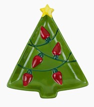 Hallmark Christmas Tree Snack Dish Shaped Plate Platter Home Holiday Decor - $14.85
