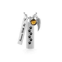Paw Print Cylinder Pendant Keepsake Urn - Love Charms™ Option - £23.52 GBP