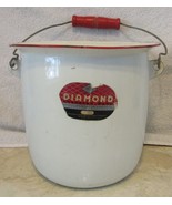 Antique Diamond NESCO Enamel Ware 1944 Bucket with Handle - $215.96 CAD
