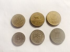 Greece Drachma Coin Lot 5 10 20 50 100 Ancient Greek Figures Collectible... - $7.90 CAD