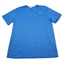 Nike Shirt Mens L Blue Workout Gym Fitness Dri-Fit Short Sleeve Tee - £14.81 GBP