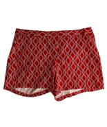 NWT Crown &amp; Ivy Curvy Caroline Red and White Chain Flat Front Shorts Siz... - $32.57 CAD