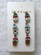 3PR Christmas Gnomes Wood Post Earrings Set - £6.94 GBP