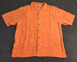 Tommy Bahama Hawaiian Hula Girl Silk Button Down Camp Shirt Orange Men&#39;s... - £17.85 GBP