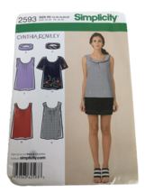 Simplicity Sewing Pattern 2593 Cynthia Rowley Shirt Top Summer 14 16 18 20 22 UC - £7.18 GBP