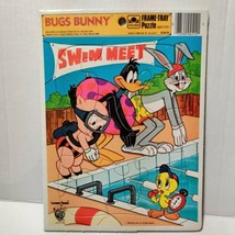 Vintage 1983 Looney Tunes Warner Bros BUGS BUNNY Swim Meet Frame-Tray Puzzle - £15.55 GBP