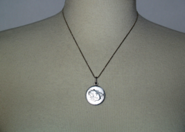 Vintage 925 Italy Sterling Silver 16 in Necklace with Double Fish Pendant - £43.53 GBP