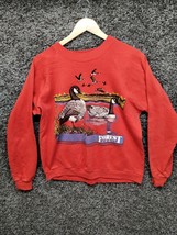 Vintage Forest Trail Goose Geese Sweater Adult Large Red Crew Fleece Swe... - $37.12