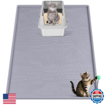 Bartuke Large Cat Litter Mat with Toy Ball, 34'' x 22'' Silicone Cat Lit... - $40.72
