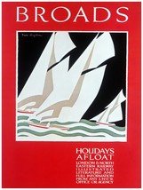 4838.Broads.Holiday afloat.three white sail boats.POSTER.decor Home Office art - £13.63 GBP+