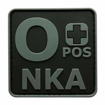 Blood Type O+ Positive NKA ACU Dark Hook Patch[3D-PVC Rubber-2.0 X 2.0 inch -BP4 - £7.01 GBP