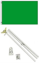 An item in the Sporting Goods category: 2x3 2'x3' Advertising Solid Green Flag White Pole Kit
