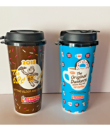 2015 &amp; 2017 Dunkin' Donuts Plastic Hot Cold 14 Oz Travel Tumblers W/Lids - $27.69