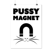 Pussy Magnet Cool Funny Magnet Cat Matte/Glossy Poster A0 A1 A2 A3 A4 | Wellcoda - £6.37 GBP+