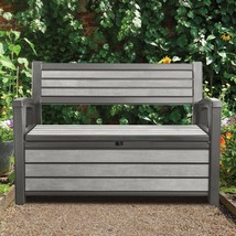 Keter 2-Seater Garden Bench with Storage Box Hudson 227 L Grey - £574.62 GBP
