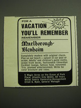1970 Marlborough-Blenheim Hotel Ad - For a vacation you&#39;ll remember  - £14.61 GBP