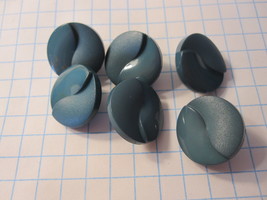 Vintage lot of Sewing Buttons - Medium Blue Swirl Front Rounds - $10.00