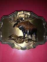Vintage 1977-1979 Raintree Buckle Bull Moose Western Belt Buckle - £11.03 GBP