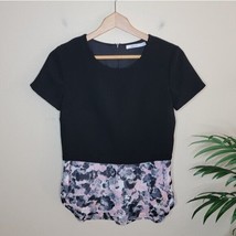 Bailey44 | Black &amp; Pink Abstract Floral Layered Look Top, womens size XS - £25.51 GBP