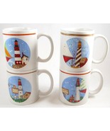 NEW Set of 4 Lighthouse Seaside Nautical Theme 10 oz. Coffee Mugs - $21.99
