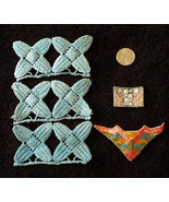 Vintage Floral &amp; Geometric Appliques~Turquoise Hues-Multi color - $5.48 CAD