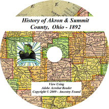 1892 History &amp; Genealogy of AKRON &amp; SUMMIT County Ohio - £4.61 GBP