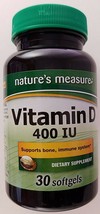 VITAMIN D Dietary Supplement 400 IU /Softgel 30 Softgels - £2.21 GBP