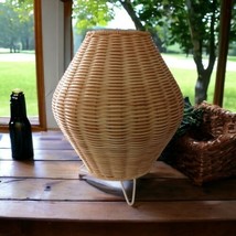 IKEA Helg Wicker Lamp Light Bohemian Rattan Woven Bamboo Bedside Table H... - $89.09
