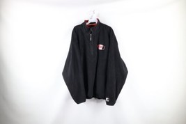 Vintage 90s Starter Mens 2XL Detroit Red Wings Half Zip Fleece Pullover Sweater - £37.74 GBP