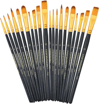 Transon 20Pcs Art Painting Brush Set for Acrylic Watercolor Gouache Hobb... - £8.26 GBP