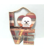 Bichon Wood Sign Best Friend Heart Love Wall Hanging - $9.49