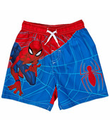 Spider-Man Character Webbing and Logo Toddler Swim Shorts Multi-Color - £15.71 GBP