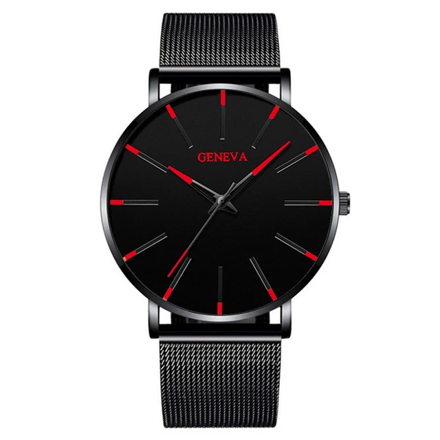Minimalist Men&#39;s Fashion Ultra Thin Watches Simple Men Business Stainles... - $15.06