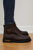 Men&#39;s Brown Boots winter snow waterproof leather super warm men boots outdoor ma - £64.61 GBP