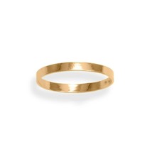 14K Yellow Gold Filled Plain Flat Band 2.25 mm Wide Wedding Promise Ring - £28.12 GBP