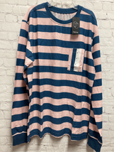 Original Use Mens Pink Blue Stripe Long Sleeve T-Shirt Pocket Size Medium New - £4.68 GBP