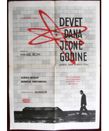 1962 Original Movie Poster 9 Dney Odnogo Goda Nine Days Of One Year Russia - £75.86 GBP