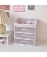 JDEFARF Clear Desktop Storage Organizer 3 Drawers Transparent Makeup Box - €15,56 EUR