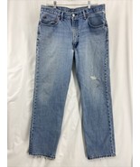 Levis 550 Men&#39;s Size 35x32 Blue Denim Jeans Destroyed Distressed Faded - £26.18 GBP