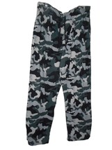 Faded Glory Sleeping Pants Mens XL 40-42 Grey Black Camo fleece Drawstring - $9.99