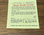 Vintage 1965 Novelty Going Steady License Jokes Gags Pranks KG JD - $6.92