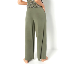 Cuddl Duds Softwear with Stretch Wide Leg Pants- OLIVE MOSEE, XS - £17.99 GBP