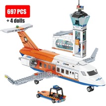 3in1 Plane Helicopter Airport Airbus Airplane Control Tower Building Blocks Toy - £40.18 GBP