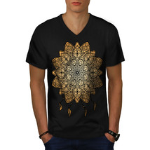 Mandala Yoga Shirt Spiritual Men V-Neck T-shirt - £10.21 GBP