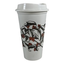 Starbucks 2019 Cherry Reusable 16 oz Cup &amp; Lid One Cup Holly Berries Whi... - £14.14 GBP