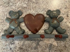 Teddy Bear Heart Wall Hanger for Jacket sweater  Hard Plastic baby room ... - $15.00