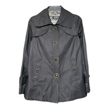 Guess Womens Black Button Trench Jacket/Coat Size Petite XS - $29.99