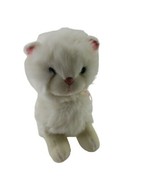 1986 Persian Kitty Cat Kitten White Plush Stuffed Animal Pink Bow New Yo... - £23.42 GBP