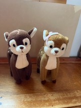 Lot of Ty NUTMEG &amp; Honey Brown &amp; Tan Plush Very Cute Baby Deer FAWN Stuffed - $19.39